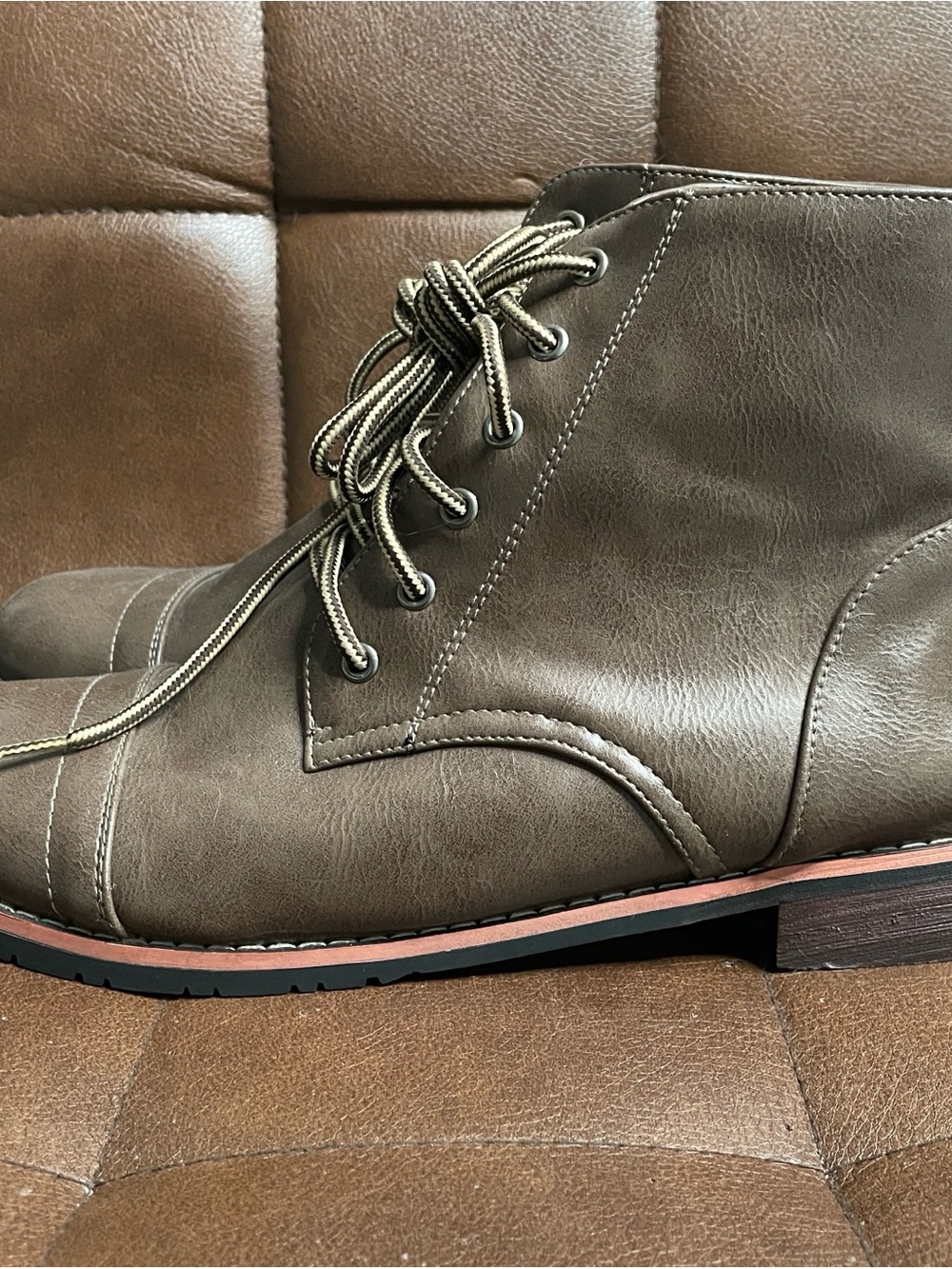 Men's Brown Lace-Up Casual Boots